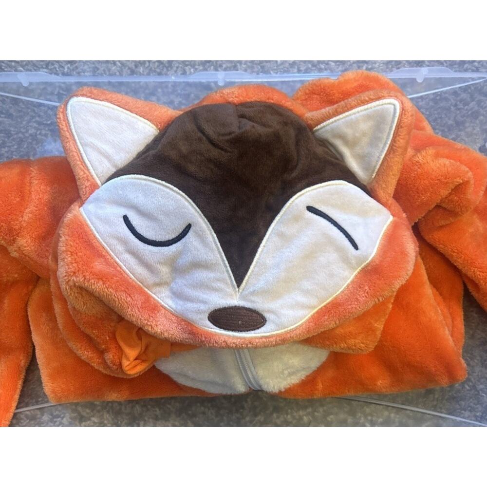 Toddler Zip Up Halloween Fox Bodysuit Costume with Hood Size 2-5 Months